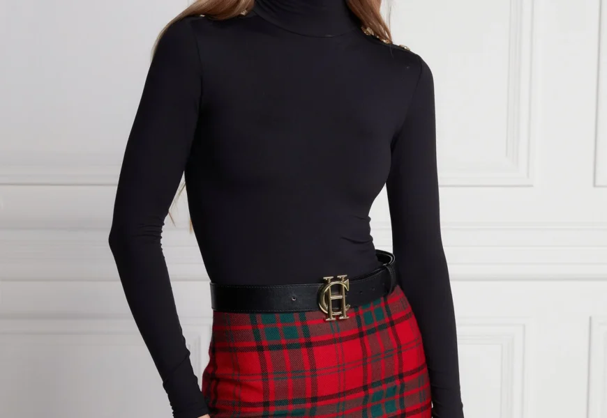 red tartan skirt womens